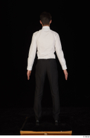  Jamie black shoes black trousers bow tie dressed standing uniform waiter uniform white shirt whole body 0005.jpg